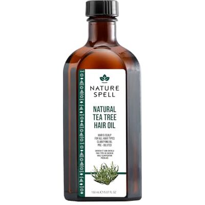 Nature Spell Tea tree olie voor haar en hoofdhuid, lichte voorverdunde olie, zuivert en kalmeert de hoofdhuid, veganistisch, voor alle haartypes, 150 ml Nature Spell Tea tree olie voor haar en hoofdhuid, lichte voorverdunde olie, zuivert en kalmeert de hoofdhuid, veganistisch, voor alle haartypes, 150 ml
