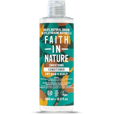 FAITH IN NATURE Jojoba natuurlijke balsem, gladmakend, veganistisch en dierproefvrij, SLS en parabenen, normaal of droog haar, 400 ml FAITH IN NATURE Jojoba natuurlijke balsem, gladmakend, veganistisch en dierproefvrij, SLS en parabenen, normaal of droog haar, 400 ml