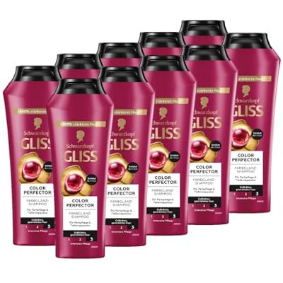 Gliss Kur Gliss Colour Perfector Shampoo voor gekleurd, highlights en gekleurd haar met hyaluroncomplex en cranberry-extract, 10 x 250 ml Gliss Kur Gliss Colour Perfector Shampoo voor gekleurd, highlights en gekleurd haar met hyaluroncomplex en cranberry-extract, 10 x 250 ml