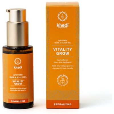 Khadi VITALITY GROW Ayurvedische haarolie – rozemarijn voor meer volume en versnelde haargroei – 100% gecertificeerde natuurlijke cosmetica – 50 ml Khadi VITALITY GROW Ayurvedische haarolie – rozemarijn voor meer volume en versnelde haargroei – 100% gecertificeerde natuurlijke cosmetica – 50 ml