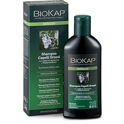 BIOKAP BELLEZZA Shampoo voor vettig haar, 200 ml, voor licht, zacht geparfumeerd haar, plantaardige werkzame stoffen, zilverspar, biologische rozemarijn, IJslands mos, menthol, veganistisch BIOKAP BELLEZZA Shampoo voor vettig haar, 200 ml, voor licht, zacht geparfumeerd haar, plantaardige werkzame stoffen, zilverspar, biologische rozemarijn, IJslands mos, menthol, veganistisch