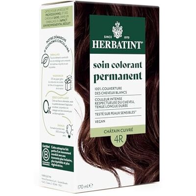 Herbatint Permanente haarkleuring 4R kastanjebruin koper 170 ml ammoniakvrij, 100% dekking van wit haar Dermatologisch getest voor de gevoelige huid, met 8 biologische plantaardige extracten Herbatint Permanente haarkleuring 4R kastanjebruin koper 170 ml ammoniakvrij, 100% dekking van wit haar Dermatologisch getest voor de gevoelige huid, met 8 biologische plantaardige extracten
