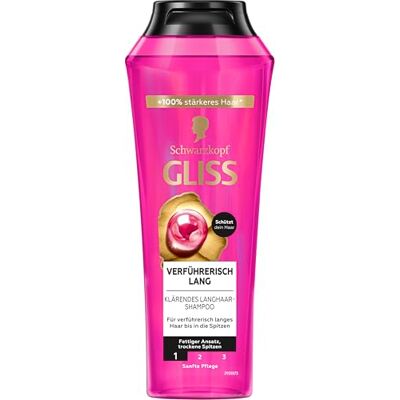 Gliss Kur Shampoo voor lang haar, 250 ml, herstelt beschadigde haarlengtes, verzorgt droge punten en verwijdert vet van wortels Gliss Kur Shampoo voor lang haar, 250 ml, herstelt beschadigde haarlengtes, verzorgt droge punten en verwijdert vet van wortels