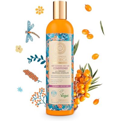 Natura Siberica Oblepikha C-Berrica Conditioner voor normaal en vettig haar, 400 ml, met duindoornolie, arctische framboos en biologische munt Natura Siberica Oblepikha C-Berrica Conditioner voor normaal en vettig haar, 400 ml, met duindoornolie, arctische framboos en biologische munt