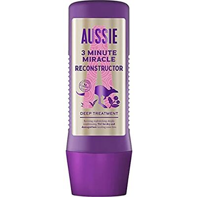 Aussie 3 Minute Miracle Reconstructor Vegan voedende intensieve verzorging voor droog en beschadigd haar met Australische macadamia-notenolie, 225 ml Aussie 3 Minute Miracle Reconstructor Vegan voedende intensieve verzorging voor droog en beschadigd haar met Australische macadamia-notenolie, 225 ml