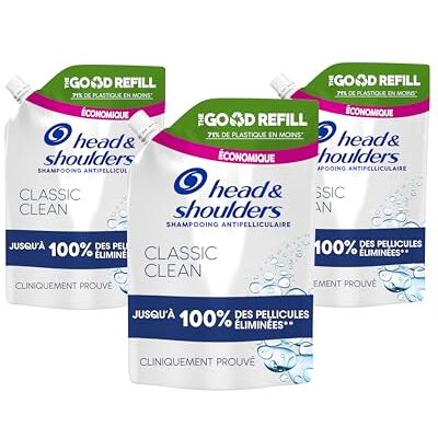 Head & Shoulders Klassieke anti-roos shampoo, navulverpakking 3 x 550 ml, tot 100% van de roos, klinisch bewezen, dermatologisch getest Head & Shoulders Klassieke anti-roos shampoo, navulverpakking 3 x 550 ml, tot 100% van de roos, klinisch bewezen, dermatologisch getest