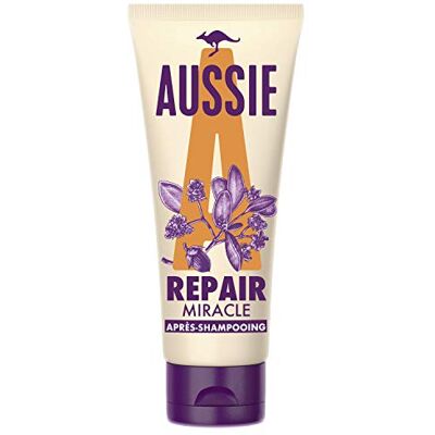 Aussie Repair Miracle Conditioner, Conditioner, Haarreparatie, voor droog en beschadigd haar, met jojobazaadolie, 200 ml Aussie Repair Miracle Conditioner, Conditioner, Haarreparatie, voor droog en beschadigd haar, met jojobazaadolie, 200 ml