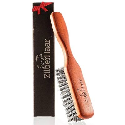 ZilberHaar Baardborstel – 100% echt zacht wild zwijnenhaar van 2e snede – gezichtsverzorging voor mannen compatibel met alle baardbalsem en baardolie – zachte en gerevitaliseerde baard ZilberHaar Baardborstel – 100% echt zacht wild zwijnenhaar van 2e snede – gezichtsverzorging voor mannen compatibel met alle baardbalsem en baardolie – zachte en gerevitaliseerde baard
