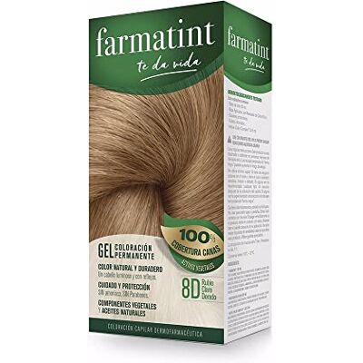 FARMATINT 8D Light Blond Gold Gel Natuurlijke en duurzame kleur Plantaardige componenten en natuurlijke oliën Ammoniakvrij Zonder parabenen Dermatologisch getest 135 ml FARMATINT 8D Light Blond Gold Gel Natuurlijke en duurzame kleur Plantaardige componenten en natuurlijke oliën Ammoniakvrij Zonder parabenen Dermatologisch getest 135 ml