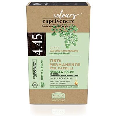 Helan , Capelvenere Colors, permanente natuurlijke haarkleurstof, schaduw 4.45 kastanjebruin koper mahonie eenvoudig aan te brengen, uitstekende dekking, geurloos haarkleur zonder ammoniak en Helan , Capelvenere Colors, permanente natuurlijke haarkleurstof, schaduw 4.45 kastanjebruin koper mahonie eenvoudig aan te brengen, uitstekende dekking, geurloos haarkleur zonder ammoniak en