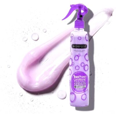MORFOSE 2-fasen keratine conditioner spray 400 ml spray zonder uitspoelen voor haarreparatie met thermische bescherming, anti-kroes en keratine voor beschadigd en beschadigd haar MORFOSE 2-fasen keratine conditioner spray 400 ml spray zonder uitspoelen voor haarreparatie met thermische bescherming, anti-kroes en keratine voor beschadigd en beschadigd haar