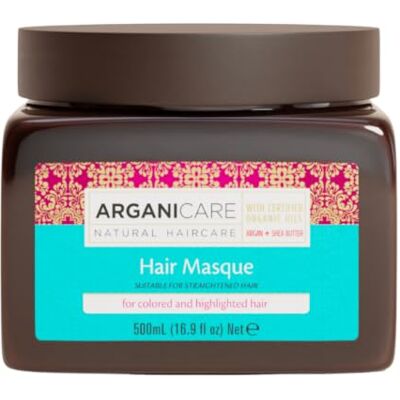 Arganicare Argan-serie voedend haarmasker gekleurde haarverzorging met biologische arganolie herstelt de vitaliteit geeft zachtheid en glans glad en zijdeachtig haar 500 ml Arganicare Argan-serie voedend haarmasker gekleurde haarverzorging met biologische arganolie herstelt de vitaliteit geeft zachtheid en glans glad en zijdeachtig haar 500 ml