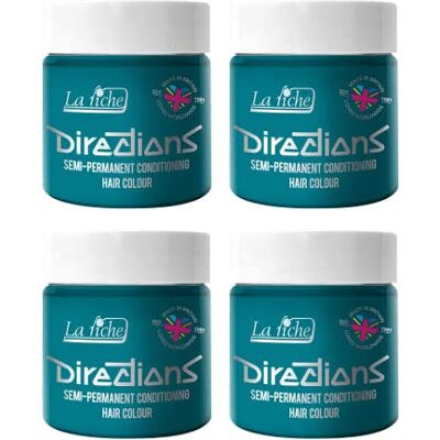 La Riche Directions 4 x semi-permanente haarverf 100 ml (turquoise) La Riche Directions 4 x semi-permanente haarverf 100 ml (turquoise)