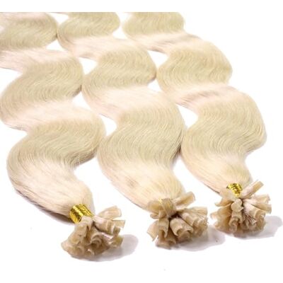 hair2heart Haarextensies van echt haar, bondings, golvend, 25 strengen, 0,5 g, 60 cm, lichtblond hair2heart Haarextensies van echt haar, bondings, golvend, 25 strengen, 0,5 g, 60 cm, lichtblond