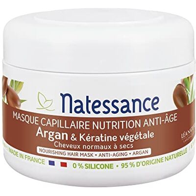 Natessance Argan & keratine haarmasker, 200 ml Natessance Argan & keratine haarmasker, 200 ml