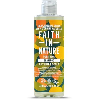 FAITH IN NATURE Natuurlijke shampoo met grapefruit en sinaasappel, verkwikkend, veganistisch en niet getest op dieren, SLS en parabenen, normaal of vet haar, 400 ml FAITH IN NATURE Natuurlijke shampoo met grapefruit en sinaasappel, verkwikkend, veganistisch en niet getest op dieren, SLS en parabenen, normaal of vet haar, 400 ml