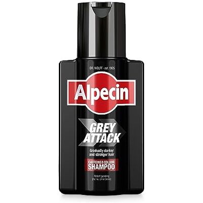 Alpecin Grey Attack Coffein & Color Shampoo, 1 x 200 ml, geleidelijk donkerder en sterker haar, gecontroleerd en natuurlijk kleurresultaat, tegen haaruitval Alpecin Grey Attack Coffein & Color Shampoo, 1 x 200 ml, geleidelijk donkerder en sterker haar, gecontroleerd en natuurlijk kleurresultaat, tegen haaruitval