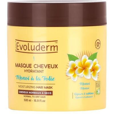 Evoluderm Hydraterend haarmasker Monoi met Folie – 500 ml – 99% natuurlijke oorsprong – veganistisch – gemaakt in Frankrijk Evoluderm Hydraterend haarmasker Monoi met Folie – 500 ml – 99% natuurlijke oorsprong – veganistisch – gemaakt in Frankrijk