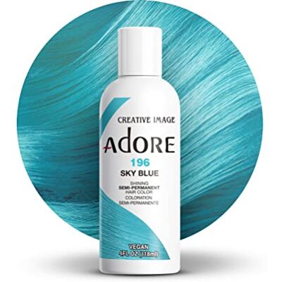 Adore Gerichte glanzende kleuring voor gebruikers die de kleur nieuw leven Veganistische en dierproefvrije blauwe haarverf ammoniakvrij, peroxidevrij, alcoholvrij Adore Gerichte glanzende kleuring voor gebruikers die de kleur nieuw leven Veganistische en dierproefvrije blauwe haarverf ammoniakvrij, peroxidevrij, alcoholvrij