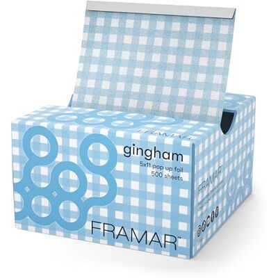 FRAMAR blauw-wit geruite highlightfolie voor kappers – aluminiumfolie voor kappers, set aluminiumfolie voor highlights, haarfolie, highlightfolie, folie voor haarlokken – verpakking van 500 stuks. FRAMAR blauw-wit geruite highlightfolie voor kappers – aluminiumfolie voor kappers, set aluminiumfolie voor highlights, haarfolie, highlightfolie, folie voor haarlokken – verpakking van 500 stuks.