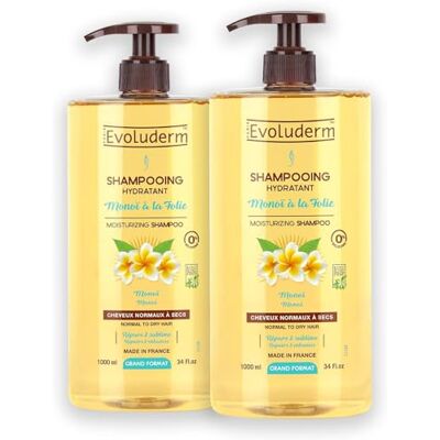 Evoluderm Monoï met Folie Hydraterende Shampoo 1000 ml 95% Natuurlijke Oorsprong Veganistisch Gemaakt in Frankrijk 2 x 1000 ml Evoluderm Monoï met Folie Hydraterende Shampoo 1000 ml 95% Natuurlijke Oorsprong Veganistisch Gemaakt in Frankrijk 2 x 1000 ml