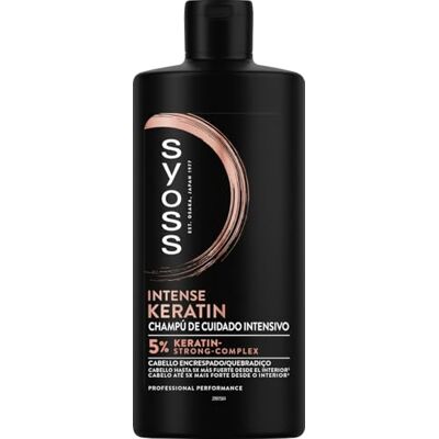 Syoss Keratine shampoo, 440 ml, voor kroeshaar en droog haar, controleert kroezen en herstelt diep, haar als vers uit de kapper Syoss Keratine shampoo, 440 ml, voor kroeshaar en droog haar, controleert kroezen en herstelt diep, haar als vers uit de kapper