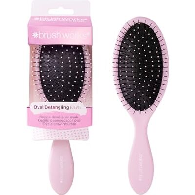 Brushworks Ovale ontwarrende haarborstel, roze Brushworks Ovale ontwarrende haarborstel, roze