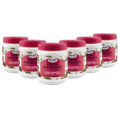 Milmil Regeneratieve haarcrème, professioneel haarmasker, sheaboter, professionele kompress voor droog en behandeld haar, 6 x 1000 ml Milmil Regeneratieve haarcrème, professioneel haarmasker, sheaboter, professionele kompress voor droog en behandeld haar, 6 x 1000 ml
