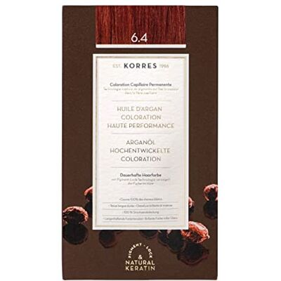 KORRES Arganoliekleurstof – ammoniakvrij – donkerblond koper 6.4 – 100% grijze, veganistische haardekking voor een langdurig kleurresultaat KORRES Arganoliekleurstof – ammoniakvrij – donkerblond koper 6.4 – 100% grijze, veganistische haardekking voor een langdurig kleurresultaat