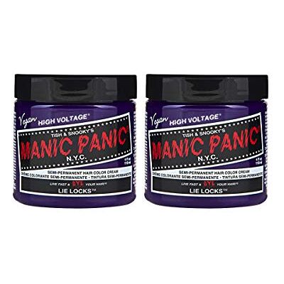 Manic Panic Lie Locks Classic Creme Veganistische, dierenproefvrije, blauwe semi-permanente haarverf, 2 x 118 ml Manic Panic Lie Locks Classic Creme Veganistische, dierenproefvrije, blauwe semi-permanente haarverf, 2 x 118 ml