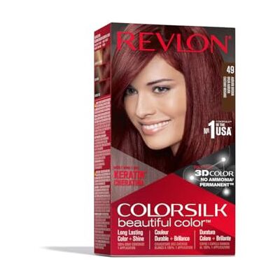 REVLON ColorSilk Permanente haarverf, knutselen, thuis, zonder ammoniak en verrijkt met keratine, 49 – mahoniebruin REVLON ColorSilk Permanente haarverf, knutselen, thuis, zonder ammoniak en verrijkt met keratine, 49 – mahoniebruin