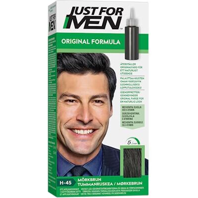 Just for men La coloration pour cheveux Only For Men formule originale marron foncé offre la couleur naturelle pour un look naturel, H45 Just for men La coloration pour cheveux Only For Men formule originale marron foncé offre la couleur naturelle pour un look naturel, H45