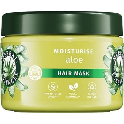 Herbal Essences Apaise Aloë Vera Mask, 500 ml, hydrateert, reinigt en verzorgt zeer droog haar. Jasmijngeur en ingrediënten van natuurlijke oorsprong*. Veganistisch en niet getest op dieren Herbal Essences Apaise Aloë Vera Mask, 500 ml, hydrateert, reinigt en verzorgt zeer droog haar. Jasmijngeur en ingrediënten van natuurlijke oorsprong*. Veganistisch en niet getest op dieren
