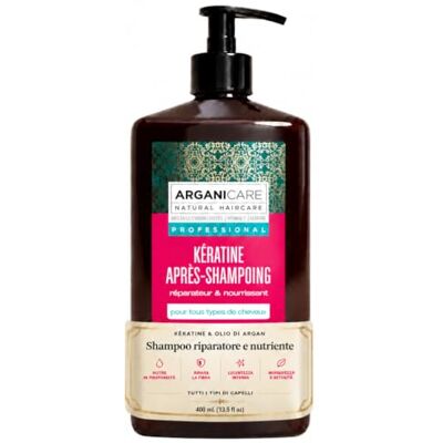 Arganicare Keratine-serie, herstellende en voedende aftershampoing, met biologische keratine, revitaliseert en versterkt, beschermt en herstelt, ultra-voedend, 400 ml Arganicare Keratine-serie, herstellende en voedende aftershampoing, met biologische keratine, revitaliseert en versterkt, beschermt en herstelt, ultra-voedend, 400 ml