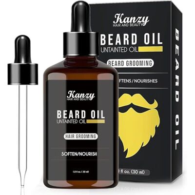 KANZY HAIR AND BEAUTY Kanzy Baardolie voor mannen, baardverzorging, veganistische groeiolie voor baard en snor, hydraterend en groeiversneller, 100% natuurlijk, 30 ml KANZY HAIR AND BEAUTY Kanzy Baardolie voor mannen, baardverzorging, veganistische groeiolie voor baard en snor, hydraterend en groeiversneller, 100% natuurlijk, 30 ml