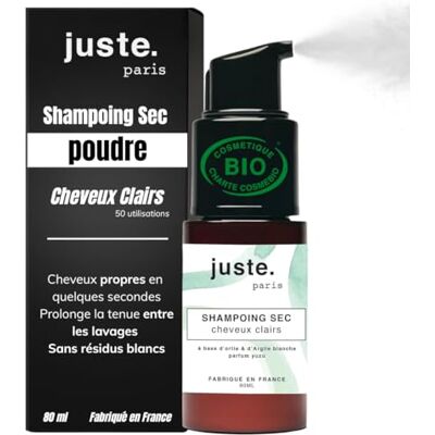 JUSTE PARIS Juste.Paris Droogshampoo biologisch poeder zonder aerosol – licht haar – 50 toepassingen – absorbeert talg, herstelt volume en zachtheid – geur Yuzu – gemaakt in Frankrijk JUSTE PARIS Juste.Paris Droogshampoo biologisch poeder zonder aerosol – licht haar – 50 toepassingen – absorbeert talg, herstelt volume en zachtheid – geur Yuzu – gemaakt in Frankrijk