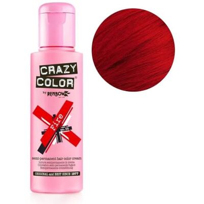 Crazy Color Renbow Semi-Permanent Hair Color Dye Fire 56 100 ml, per stuk verpakt (1 x 115 g) Crazy Color Renbow Semi-Permanent Hair Color Dye Fire 56 100 ml, per stuk verpakt (1 x 115 g)