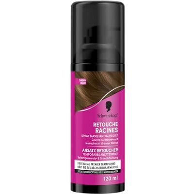 Schwarzkopf Herstel voor witte haarwortels Tijdelijke haarwortelmaskerspray Verwijdert met de eerste shampoo Kastanje, 120 ml (1 stuk) Schwarzkopf Herstel voor witte haarwortels Tijdelijke haarwortelmaskerspray Verwijdert met de eerste shampoo Kastanje, 120 ml (1 stuk)