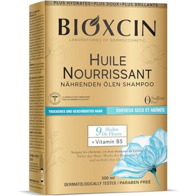BIOXCIN Voedende shampoo met voedende oliën voor droog en beschadigd haar met 9 bloemenoliën en vitamine B5 300 ml BIOXCIN Voedende shampoo met voedende oliën voor droog en beschadigd haar met 9 bloemenoliën en vitamine B5 300 ml