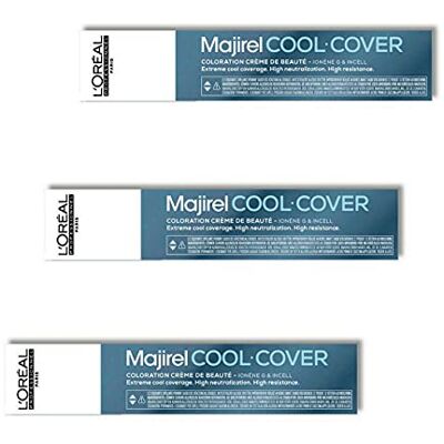 L'ORÉAL Majirel Cool Cover 3 verpakkingen à 50 ml, 8 cc, lichtblond L'ORÉAL Majirel Cool Cover 3 verpakkingen à 50 ml, 8 cc, lichtblond