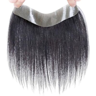 ZBYXPP Frontal Haarstukje voor heren met touch aan de voorkant van natuurlijk zwart echt haar in V-vorm voor haaruitval (zwart, 3,5 x 16 cm) ZBYXPP Frontal Haarstukje voor heren met touch aan de voorkant van natuurlijk zwart echt haar in V-vorm voor haaruitval (zwart, 3,5 x 16 cm)