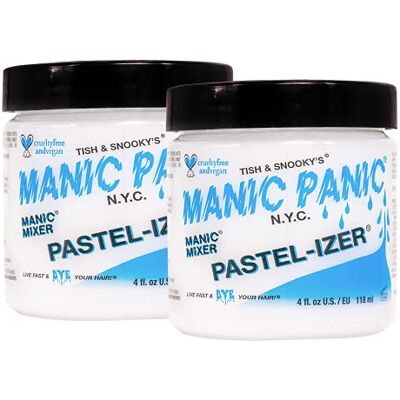 Manic Panic Pastel Izer/Mixer Crème, vegan, cruelty free, semi permanent, hair pasteliser, achieve a lighter colour, 2 x 118 ml Manic Panic Pastel Izer/Mixer Crème, vegan, cruelty free, semi permanent, hair pasteliser, achieve a lighter colour, 2 x 118 ml