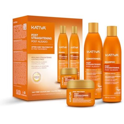 KATIVA Set van 3 Braziliaanse stijlverzorging – shampoo + conditioner + masker – plantaardige keratine en hyaluronzuur – hydratatie, reparatie, anti-kroes – tot 18 weken KATIVA Set van 3 Braziliaanse stijlverzorging – shampoo + conditioner + masker – plantaardige keratine en hyaluronzuur – hydratatie, reparatie, anti-kroes – tot 18 weken