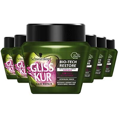 Gliss Kur Schwarzkopf Bio-Tech Restore Haarmasker 300ml , 6 stuks Gliss Kur Schwarzkopf Bio-Tech Restore Haarmasker 300ml , 6 stuks