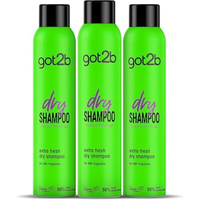 Got2B Extra frisse droge shampoo 3 stuks van 200 ml (600 ml) Verfrist je haar direct Een extra frisse dag voor je haar Got2B Extra frisse droge shampoo 3 stuks van 200 ml (600 ml) Verfrist je haar direct Een extra frisse dag voor je haar