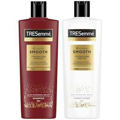 TRESemmé Shampoo and Conditioner Keratine Smooth Hair Care Bundle Pack met gehydrolyseerde keratine 400 ml + 400 ml 2 stuks TRESemmé Shampoo and Conditioner Keratine Smooth Hair Care Bundle Pack met gehydrolyseerde keratine 400 ml + 400 ml 2 stuks