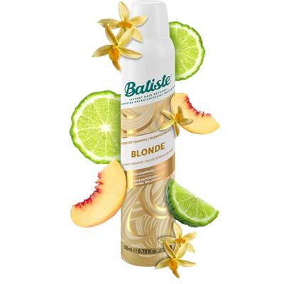 Batiste Blond droogshampoo 200 ml droge shampoo voor het opfrissen en stylen van het haar spray voor licht haar zonder resten, zonder uitspoelen kleureffect Batiste Blond droogshampoo 200 ml droge shampoo voor het opfrissen en stylen van het haar spray voor licht haar zonder resten, zonder uitspoelen kleureffect