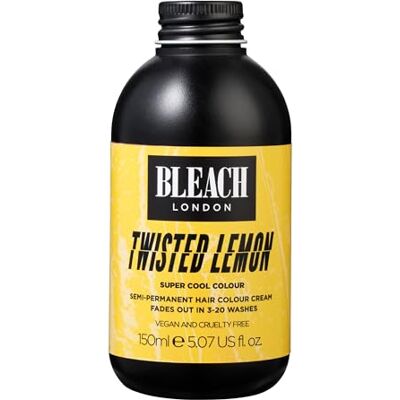 Bleach London Twisted Lemon Semi-permanente haarverf, neongeel, veganistisch, dierproefvrij, tijdelijke levendige kleuring, 150 ml Bleach London Twisted Lemon Semi-permanente haarverf, neongeel, veganistisch, dierproefvrij, tijdelijke levendige kleuring, 150 ml