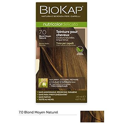 BIOKAP Nutri Delicato Haarverf, middelblond, natuurlijk 7.0 BIOKAP Nutri Delicato Haarverf, middelblond, natuurlijk 7.0