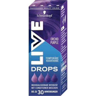 LIVE Schwarzkopf Color Drops Orchid Purple (30 ml), doseerkleurdruppels voor een individuele look, kleur om te mengen met conditioner, tijdelijke kleuring houdt tot 12 wasbeurten LIVE Schwarzkopf Color Drops Orchid Purple (30 ml), doseerkleurdruppels voor een individuele look, kleur om te mengen met conditioner, tijdelijke kleuring houdt tot 12 wasbeurten